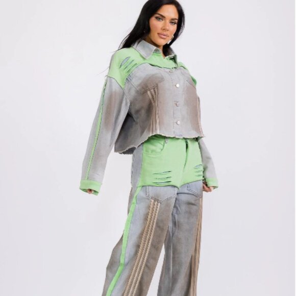 COLORBLOCK DENIM 2PC. SET - Picture 3 of 4